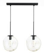 Lampa wisząca na listwie podwójna Lava szklana clear black
