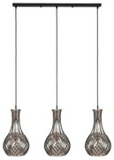 Lampa wisząca listwa potrójna kryształ karafka grafit
