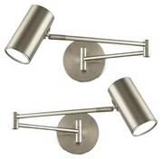 Kinkiet regulowany wysuwany SIGMA zestaw 2 sztuki silver