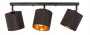Lampa sufitowa listwa potrójna czarna abażur Oro