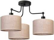 Lampa sufitowa żyrandol 3 abażury len natura