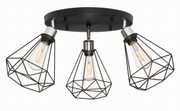 Lampa sufitowa plafon 3 klosze Diament czarny