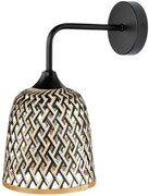 Kinkiet ścienny czarny retro Boho bambus PHU15E