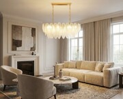 Lampa kryształowa podłużna duża żyrandol Bergamo WSC028