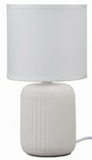 Lampka nocna z abażurem biała ceramiczna ryflowana DION D1
