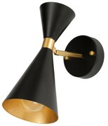 Kinkiet ścienny regulowany czarno - złoty nowoczesny FIT