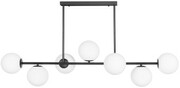 Lampa sufitowa Milano Grande black 7 kloszy mleczne kule EP1C24