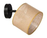 Kinkiet metalowy regulowany juta abażur Natural boho kaszmir