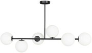Lampa sufitowa Milano black 6 kloszy mleczne kule EP1C20