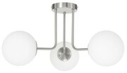 Lampa sufitowa chrom mat Milano żyrandol 3 klosze mleczne kule