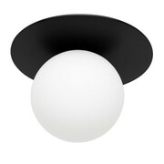 Plafon kinkie czarny Milano Aura mleczna kula