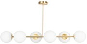 Lampa sufitowa Milano gold 6 kloszy mleczne kule EP1C22