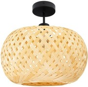 Lampa sufitowa bambusowa półplafon BMB02 czarny
