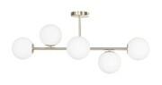 Lampa sufitowa Milano 5 silver kloszy mleczne kule EP1C19