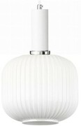 Lampa wisząca szklana MODERNA mleczna biała zawieś