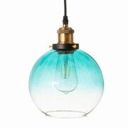Lampa wisząca szklana kula turkusowa ombre