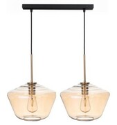 Lampa wisząca na listwie podwójna Paris szklana amber