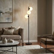 Lampa podłogowa black białe kule MILANO