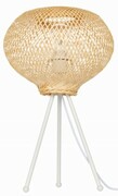 Lampa stojąca biała NEPTUN Mini z abażurem bambusowym TH04S