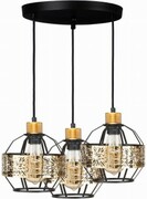 Lampa wisząca plafon witrażowa czarna metalowa WSP04A3