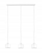 Lampa wisząca listwa potrójna wiszące kubełki biała