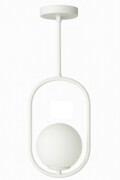 Lampa wisząca biała Milano Ring kula mleczna
