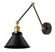 Kinkiet metalowy regulowany Retro ZL104 czarny z włącznikiem