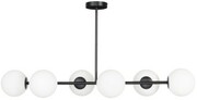 Lampa sufitowa Milano black 6 kloszy mleczne kule EP1C22