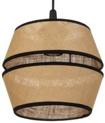 Lampa wisząca czarna Wabi-Sabi mała płótno jutowe