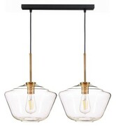Lampa wisząca na listwie podwójna Paris szklana clear