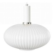 Lampa wisząca szklana MODERNA duża mleczna biała zawieś