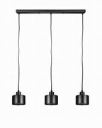 Lampa wisząca listwa potrójna wiszące kubełki czarna