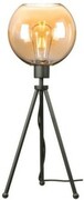 Lampa stojąca czarna NEPTUN Mini z kula amber venus