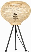 Lampa stojąca czarna NEPTUN Mini z abażurem bambusowym TH04S