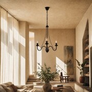 Lampa sufitowa żyrandol świecznikowy trójramienny czarny Baron