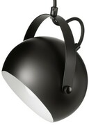 Lampa wisząca z uchwytem LEO czarna okrągła metalowa loft