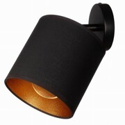 Kinkiet metalowy regulowany czarny abażur Oro