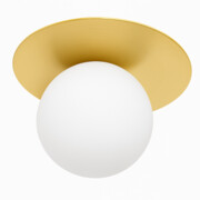 Plafon kinkiet złoty Milano Aura mleczna kula