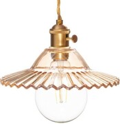 Lampa wisząca szklana płaska BALERINA bursztynowa