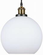 Lampa wisząca duża szklana kula mleczna biała