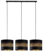 Lampa wisząca listwa potrójna ażurowa Oro czarna