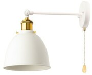 Kinkiet regulowany biały metalowy klosz owal z łańcuszkiem