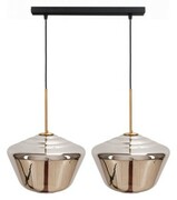 Lampa wisząca na listwie podwójna Paris szklana grafitowa