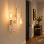 Kinkiet metalowy podwójny loft E27 biały