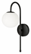 Kinkiet black Milano Grace mleczna kula
