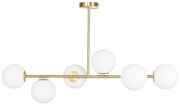 Lampa sufitowa Milano gold 6 kloszy mleczne kule EP1C20