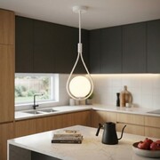 Lampa wisząca biała Milano Rosa mleczna kula