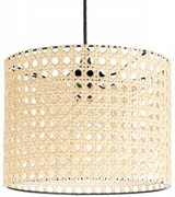 Lampa wisząca abażur rattanowy mały walec