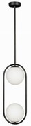 Lampa wisząca czarna Milano Ring podwójna mleczne kule