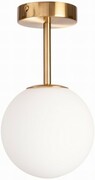 Lampa sufitowa plafon Milano gold pojedyńcza mleczna kula